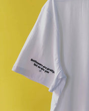 Load image into Gallery viewer, Sunflowers are pretty but so are you slogan embroidered t-shirt
