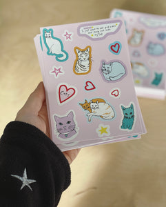 Super cute cat sticker sheet