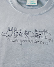 Load image into Gallery viewer, Thank goodness for cats embroidered sweater