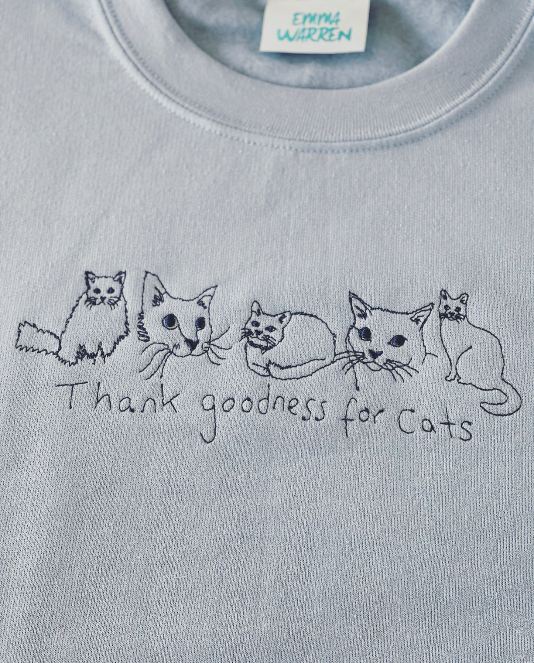 Thank goodness for cats embroidered sweater