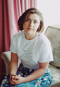 Multi dinosaur embroidered organic t-shirt,
