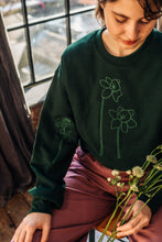Load image into Gallery viewer, Embroidered big daffodil with sunflower and rose sweater