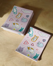 Load image into Gallery viewer, Super cute cat sticker sheet