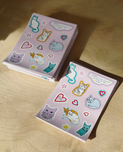 Super cute cat sticker sheet