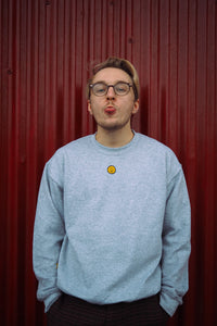 Mini smiley stop worrying embroidered sweater