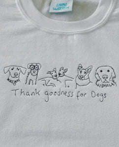 Thank goodness for dogs embroidered sweater