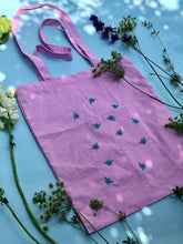 Load image into Gallery viewer, Lots of bees embroidered tote bag