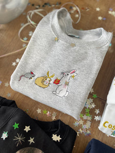 Sugar, Cinnamon and Spice - Mouse, Guinea Pig & Rabbit embroidered sweater