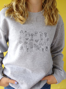 Doodle dog embroidered sweater