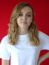 Load image into Gallery viewer, I just want to eat pick n mix and hang out with my cat embroidered organic t-shirt