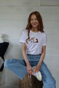 Embroidered Woodland animals T-shirt