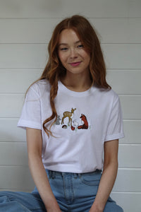 Embroidered Woodland animals T-shirt