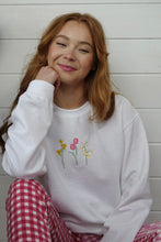 Load image into Gallery viewer, Embroidered Floral &#39; have a nice day &#39; back sweater