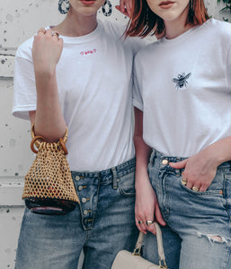 YAY slogan embroidered organic t-shirt.