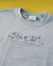 Load image into Gallery viewer, Thank goodness for cats embroidered sweater