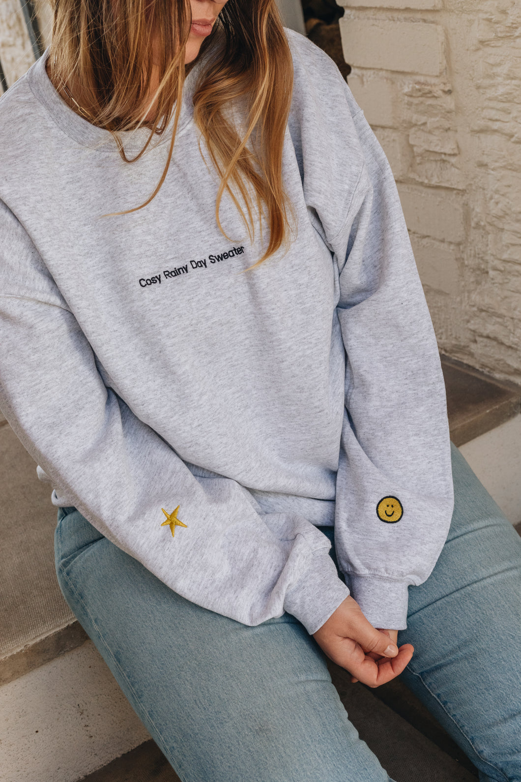 Cosy rainy day embroidered sweater
