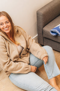 Embroidered full length sleeve fleece