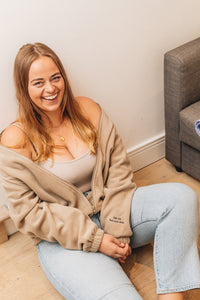 Embroidered full length sleeve fleece