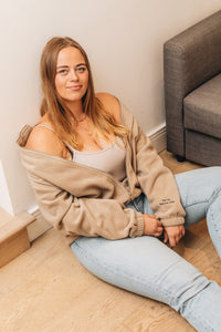 Embroidered full length sleeve fleece