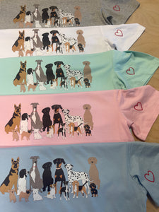Printed Multi Dog T-shirt