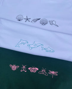 Ocean embroidered T-shirt