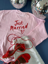 Load image into Gallery viewer, Just married sweater with custom sleeve