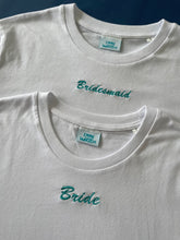 Load image into Gallery viewer, Wedding party t-shirt with heart sleeve