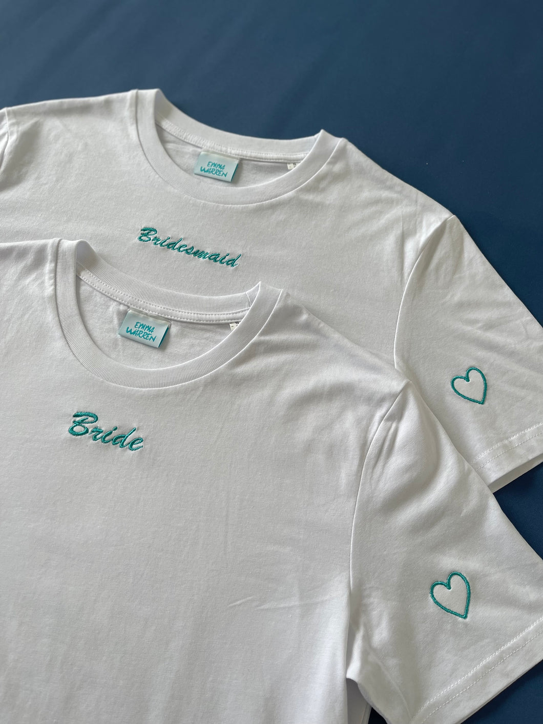 Wedding party t-shirt with heart sleeve