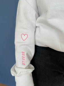 personalised wedding date floral sweater