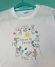 Load image into Gallery viewer, Embroidered Spring Dogs are my Favourite T-shirt