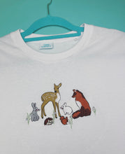 Load image into Gallery viewer, Embroidered Woodland animals T-shirt