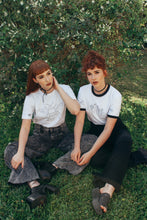Load image into Gallery viewer, Big bee embroidered organic t-shirt with bee sleeve detail