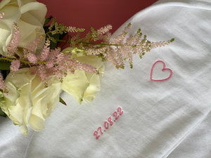 personalised wedding date floral sweater
