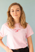 Load image into Gallery viewer, T-shirt with thanks a bunch slogan embroidery