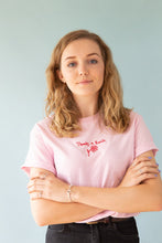 Load image into Gallery viewer, T-shirt with thanks a bunch slogan embroidery