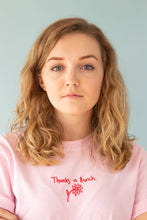 Load image into Gallery viewer, T-shirt with thanks a bunch slogan embroidery