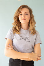 Load image into Gallery viewer, Stop buggin me slogan embroidered organic t-shirt