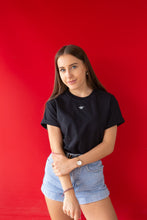 Load image into Gallery viewer, Mini bee embroidered organic t-shirt.