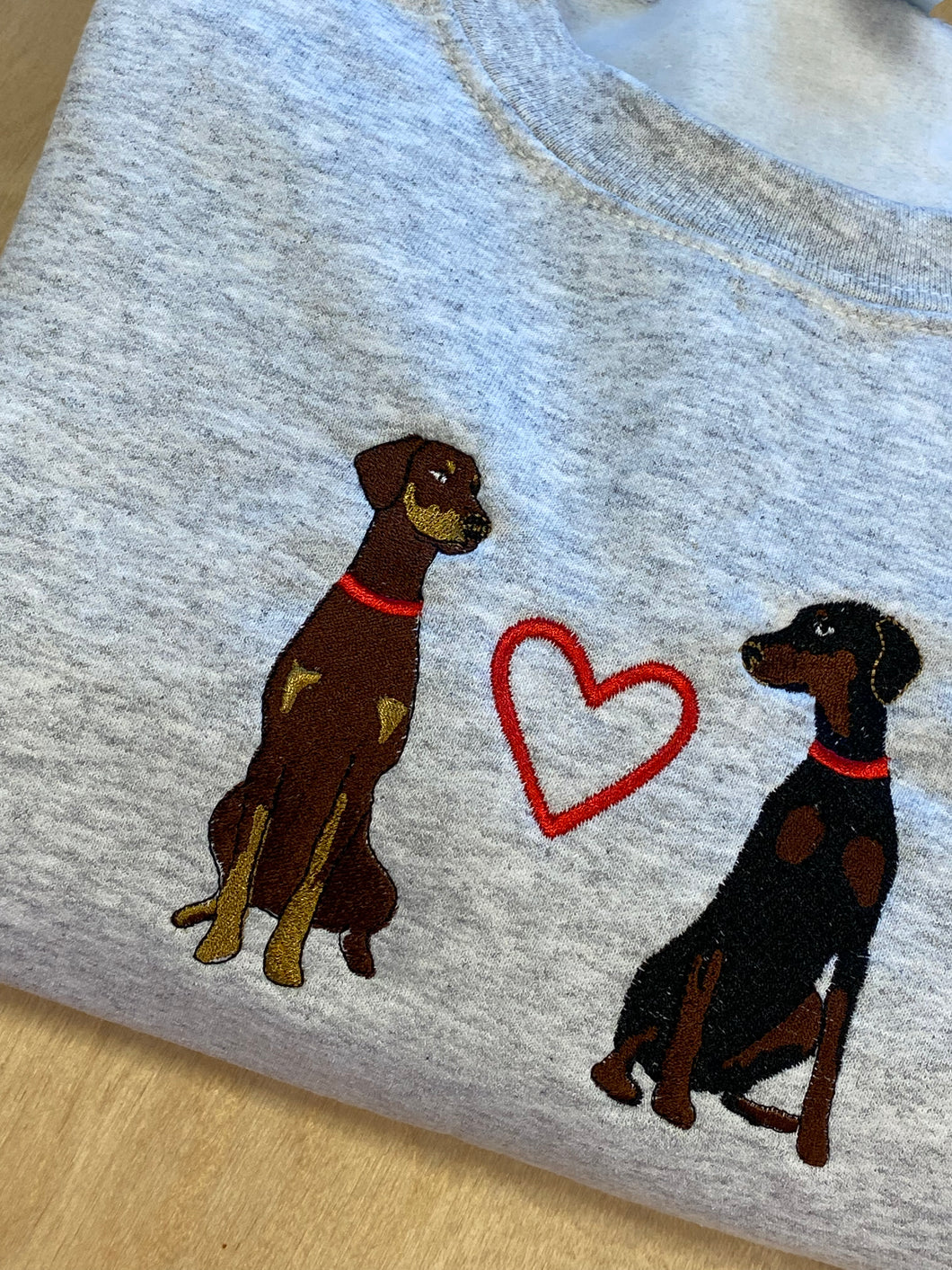 Doberman Embroidered Sweater