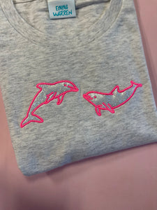 Holographic Dolphin Embroidered t-shirt