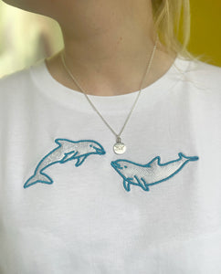 Holographic Dolphin Embroidered t-shirt