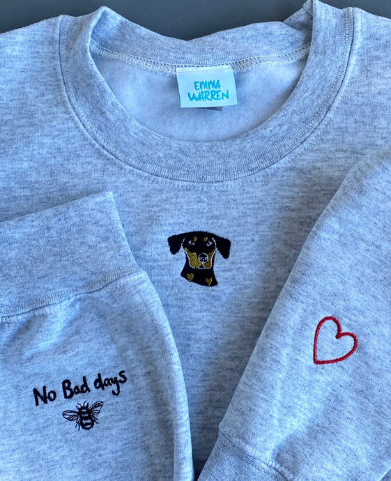 Embroidered Bea the doberman Sweater