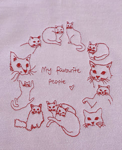 Favourite cat embroidered sweater