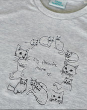 Load image into Gallery viewer, My favourite people Cat embroidery embroidered organic t-shirt.