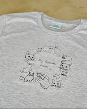 Load image into Gallery viewer, My favourite people Cat embroidery embroidered organic t-shirt.