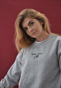 Thanks a bunch slogan embroidered sweater