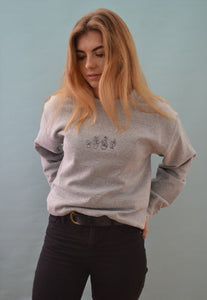 Plant embroidered sweater