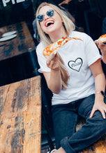 Load image into Gallery viewer, Pizza heart embroidered t-shirt