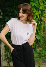Load image into Gallery viewer, Have a nice day back embroidered slogan with daisy t-shirt