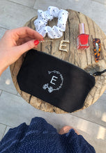Load image into Gallery viewer, make up / accessory bag in natural with personalised initial